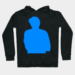 Hatted Blue Man Designed Into Silhouetted Confinement Hoodie